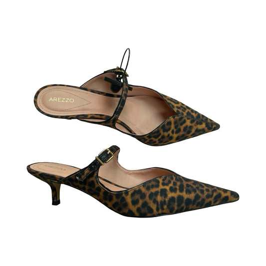 Shoes Heels Kitten By Cmc In Animal Print, Size:10