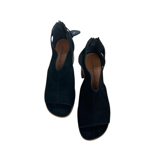 Sandals Heels Block By Lucky Brand In Black, Size:7