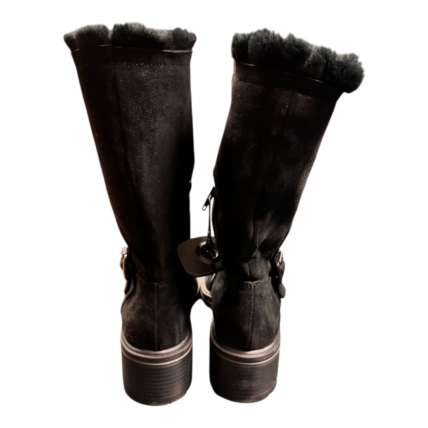 Boots Mid-Calf Heels By Kelly And Katie In Black, Size:9.5