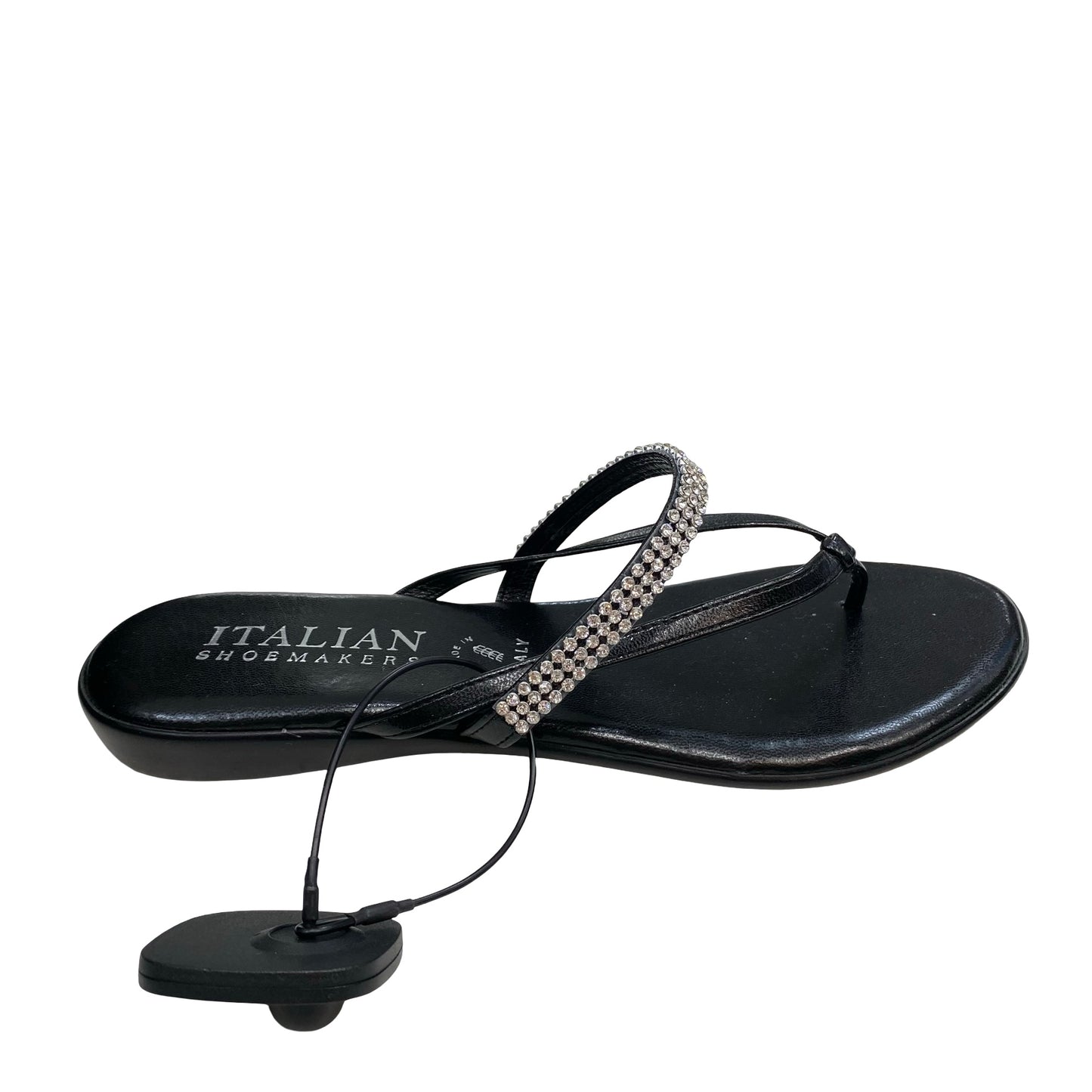 Sandals Flats By Italian Shoemakers In Black, Size:9