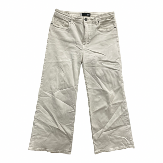 Jeans Wide Leg By Kut In Cream Denim, Size:10
