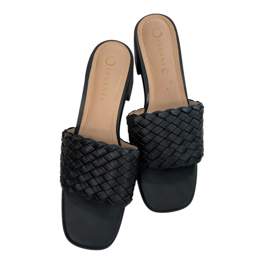 Sandals Heels Block By Journee In Black, Size:12