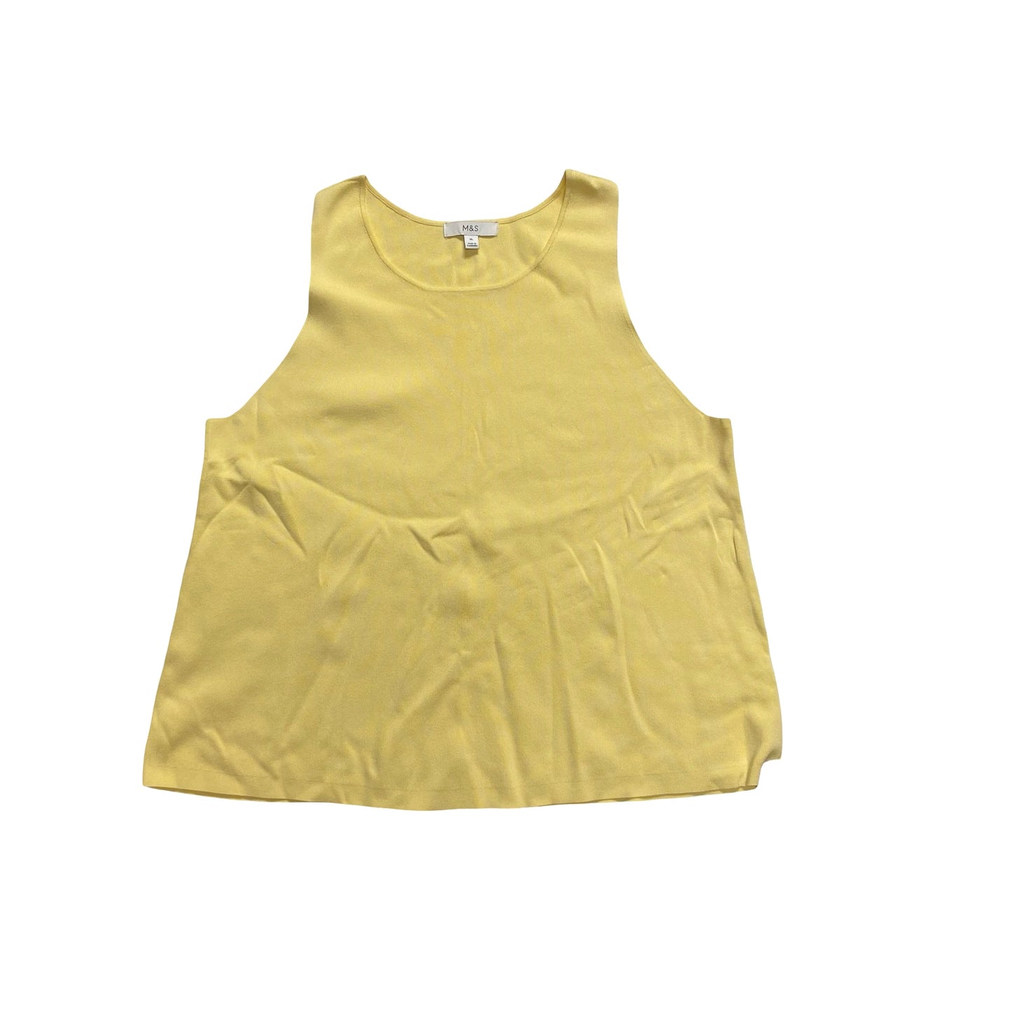 Top Sleeveless By M & S In Yellow, Size:Xl