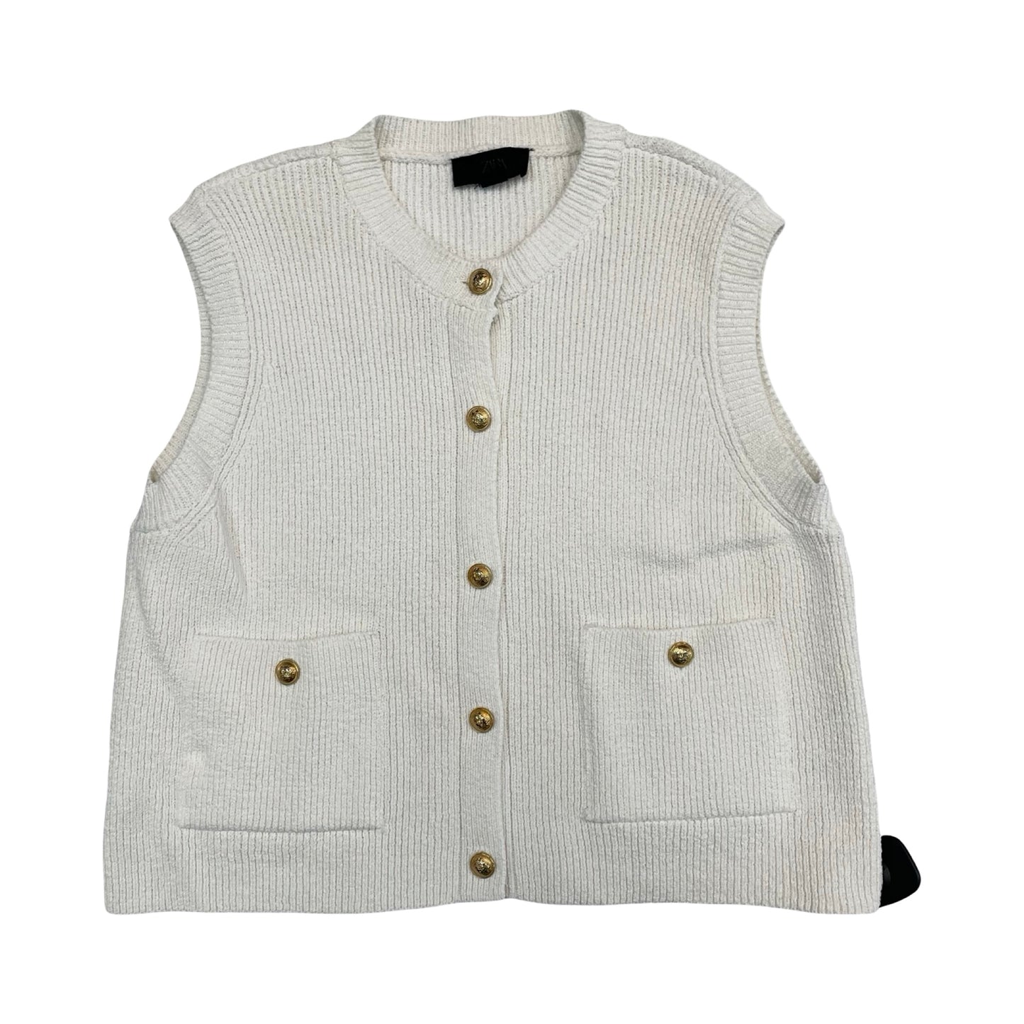 Vest Sweater By Zara In Cream, Size:L