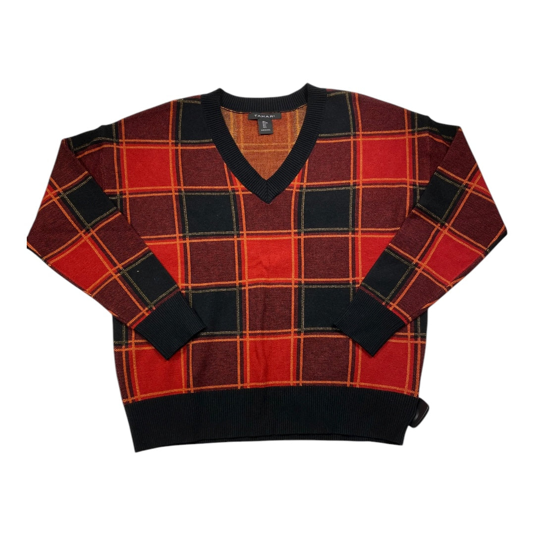 Sweater By Tahari In Black & Red, Size:L