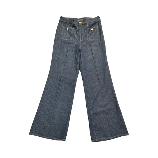 Jeans Wide Leg By J. Crew In Blue Denim, Size:10