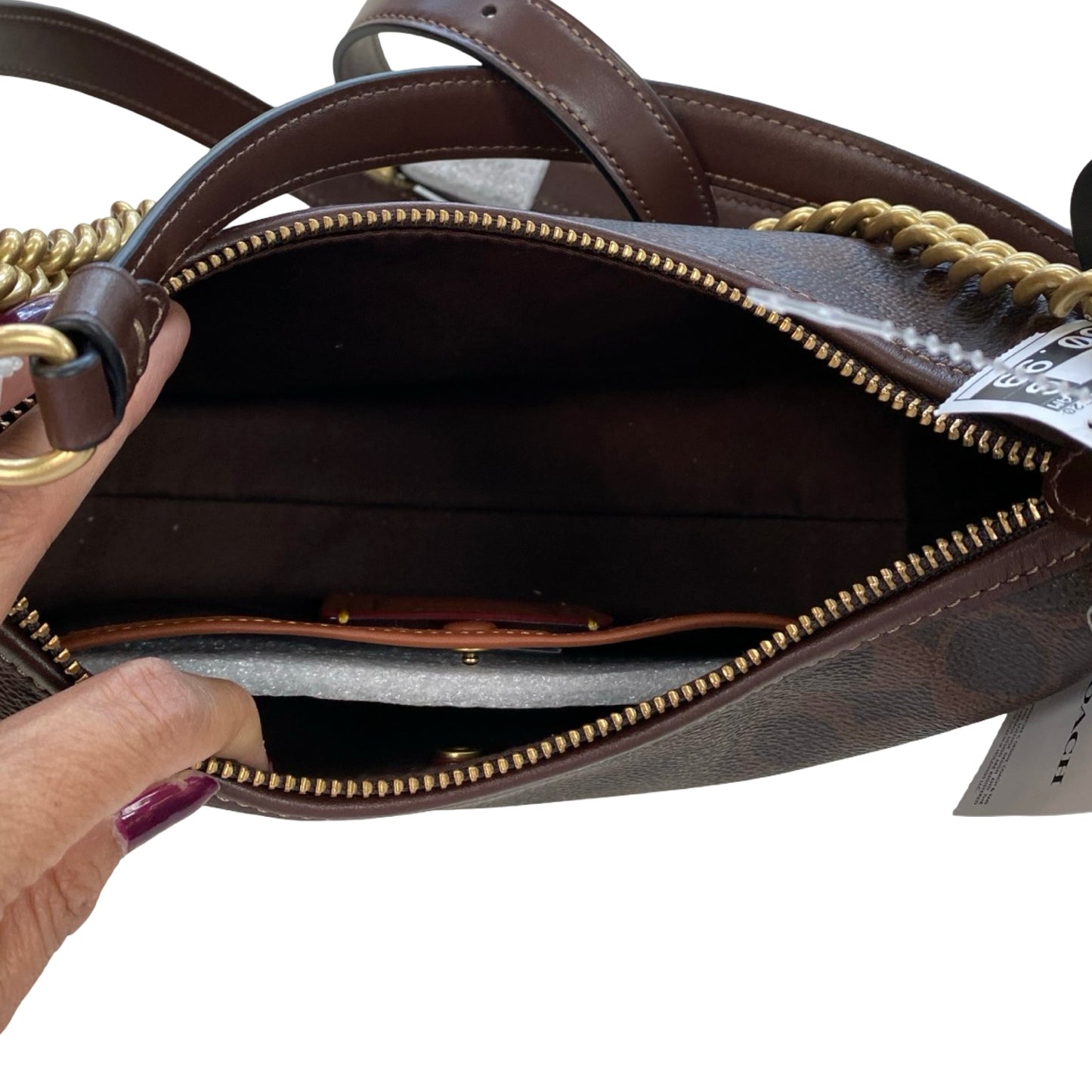 Handbag Designer By Coach In Brown, Size:Medium