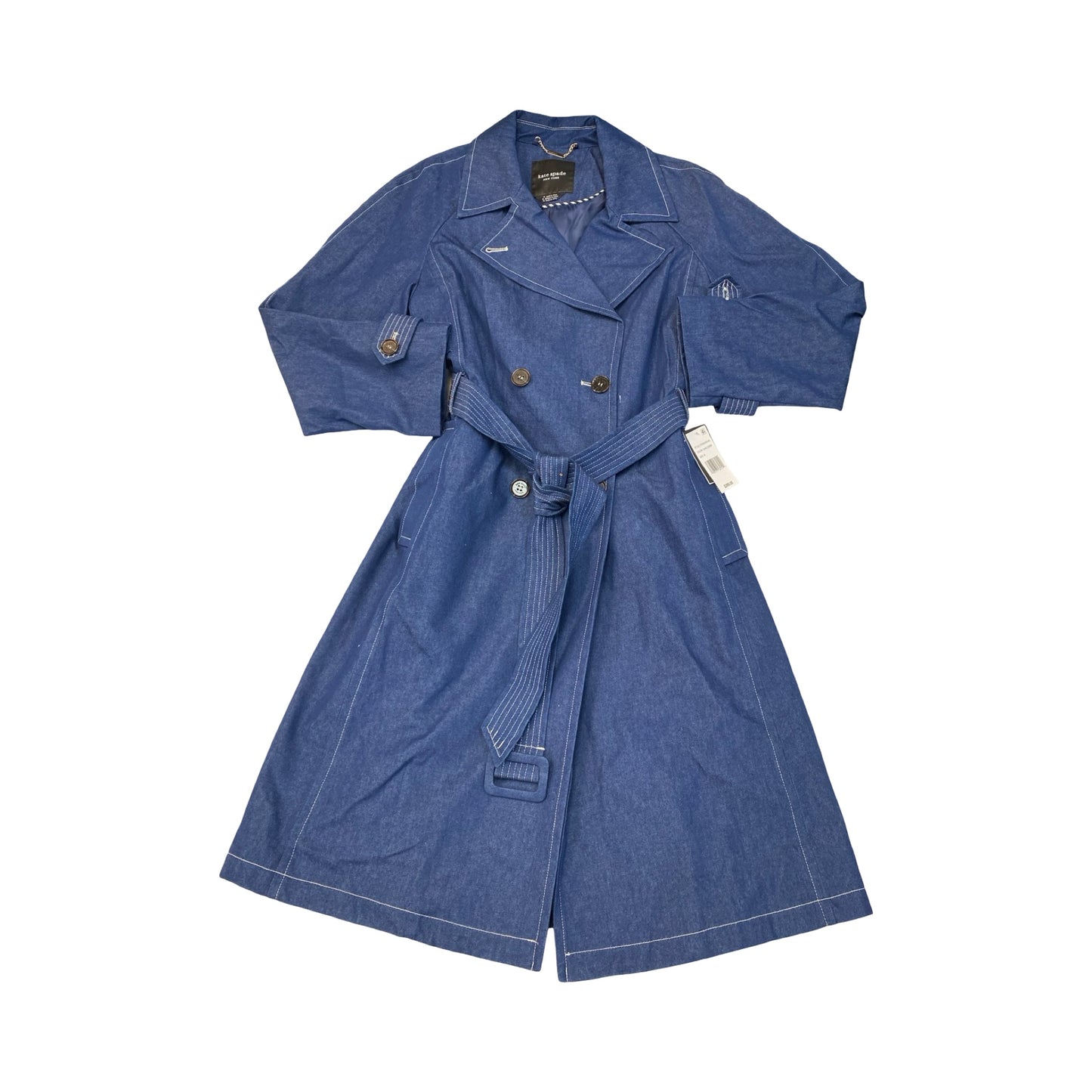 Jacket Designer By Kate Spade In Blue Denim, Size:M