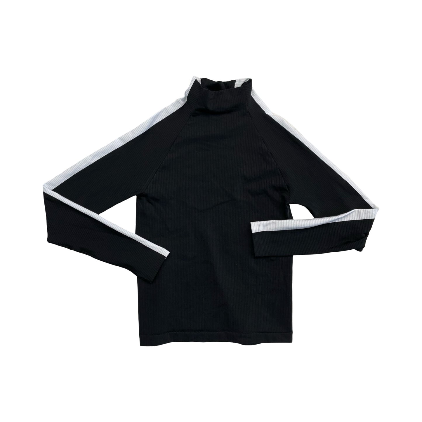 Athletic Top Ls Collar By Athleta In Black & White, Size:Xs