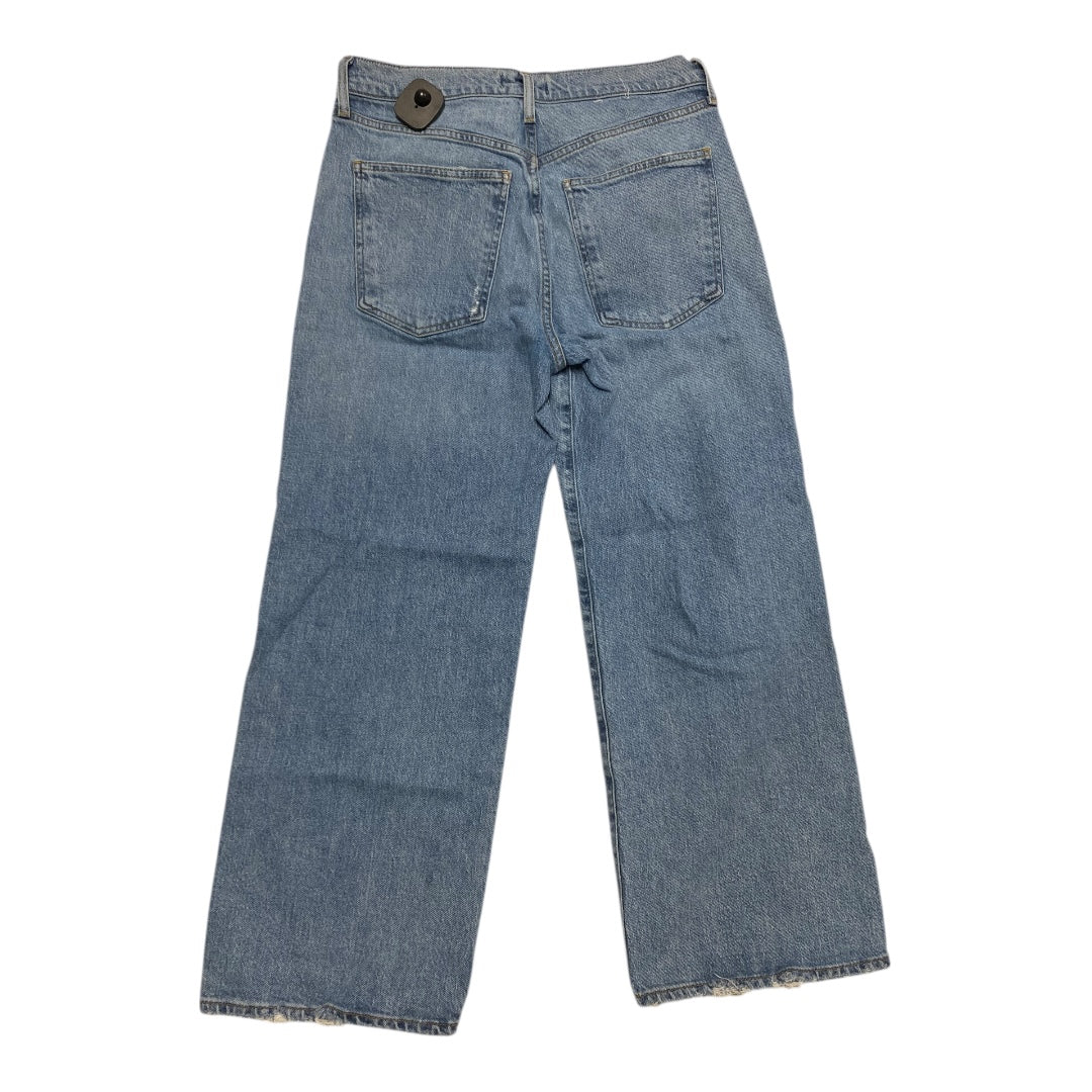 Jeans Wide Leg By Agolde In Blue Denim, Size:8