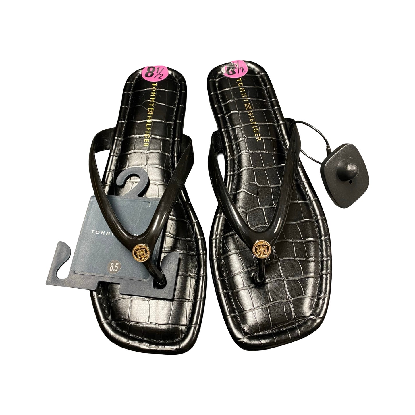 Sandals Flats By Tommy Hilfiger In Black, Size:8.5