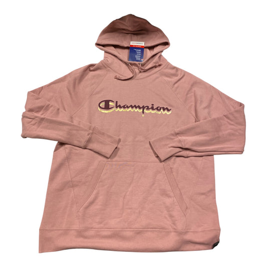 Athletic Sweatshirt Hoodie By Champion In Pink, Size:L