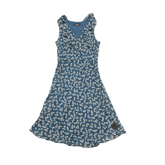 Dress Casual Midi By Ralph Lauren In Blue & White, Size:S