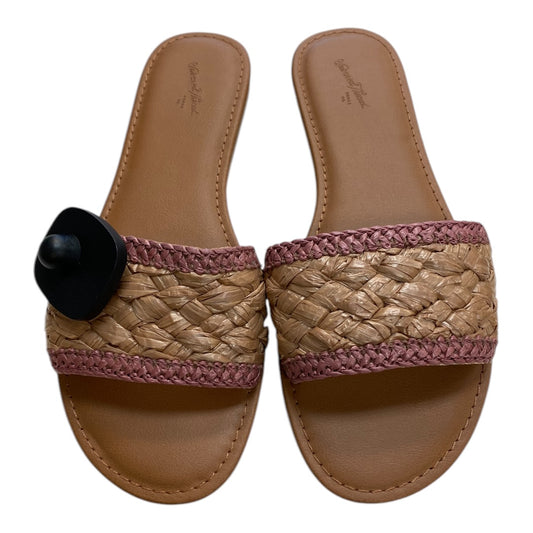 Sandals Flats By Universal Thread In Tan, Size:9