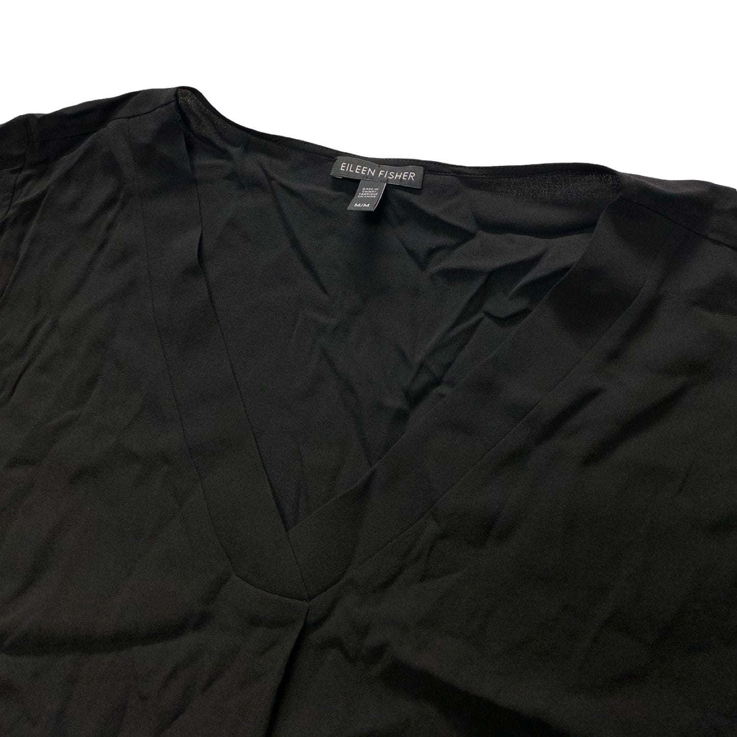 Top Ss Designer By Eileen Fisher In Black, Size:M