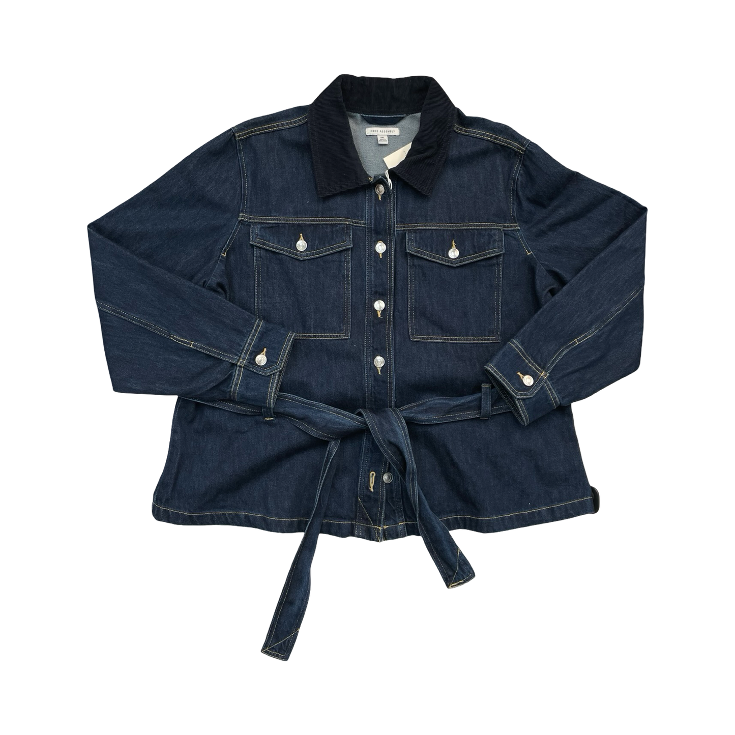 Jacket Denim By Free Assembly In Blue, Size:Xxl