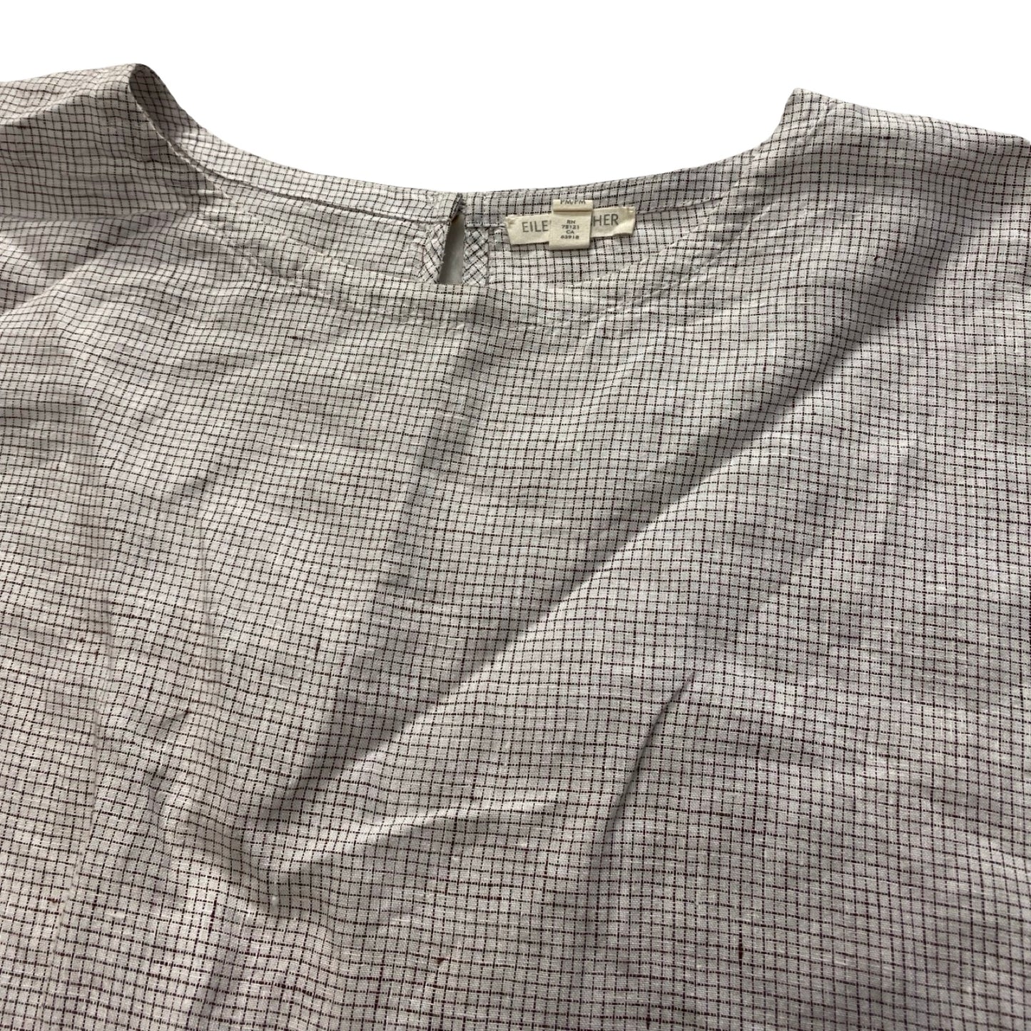 Top Ss Designer By Eileen Fisher In Brown & White, Size:Mp