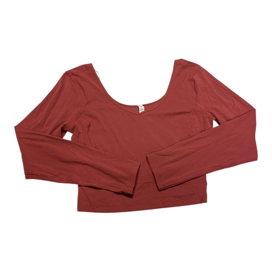 Athletic Top Ls Crewneck By Lululemon In Maroon, Size:12