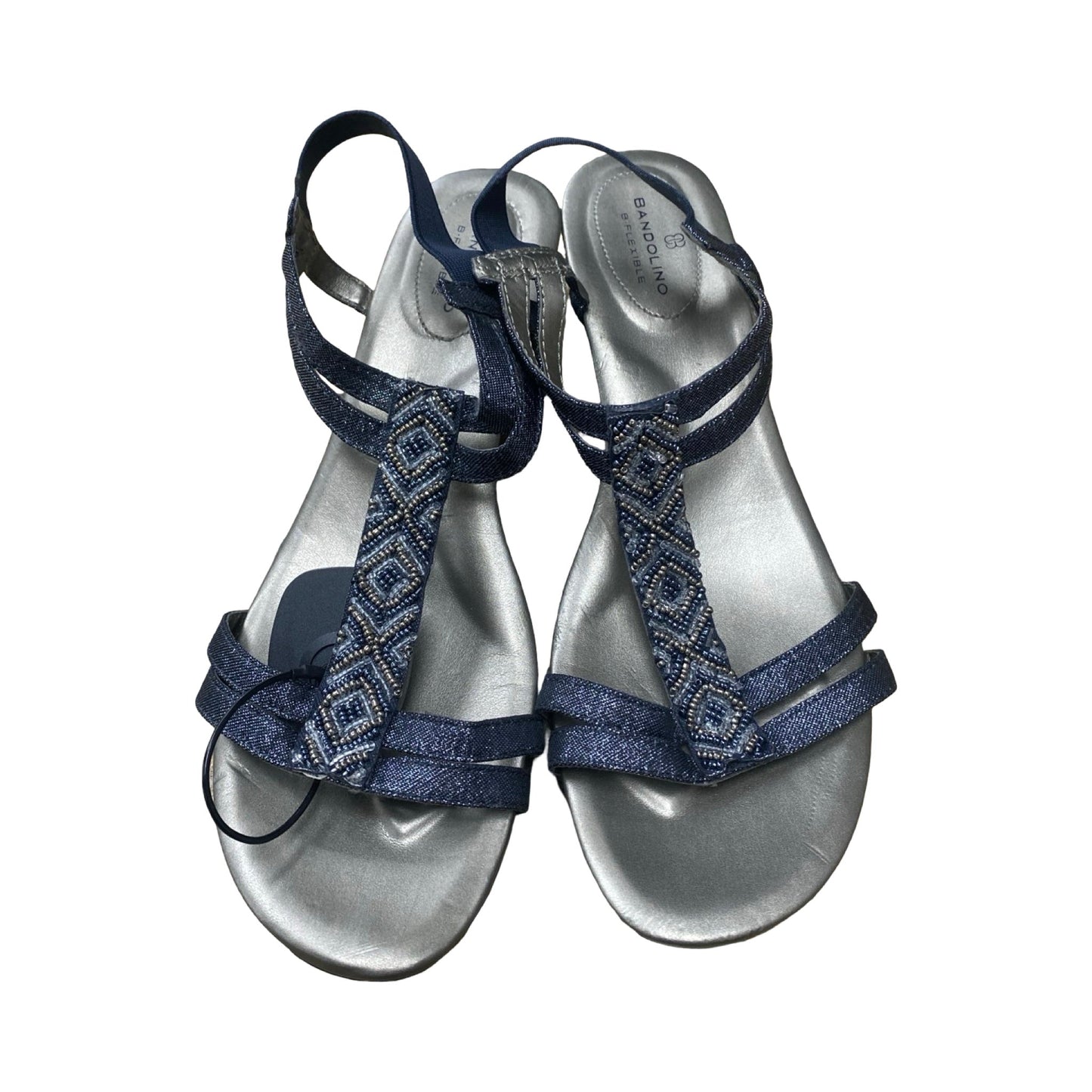 Sandals Heels Wedge By Bandolino In Grey, Size:9.5