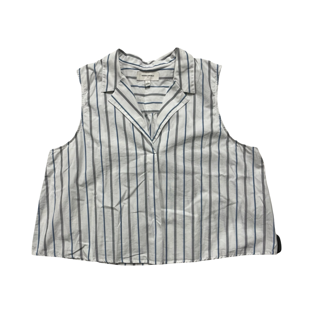 Top Sleeveless By Banana Republic In Blue & White, Size:Xl