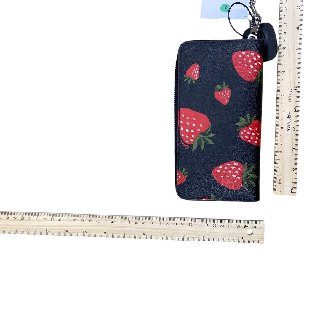 Wallet Designer By Coach In Black & Red, Size:Large