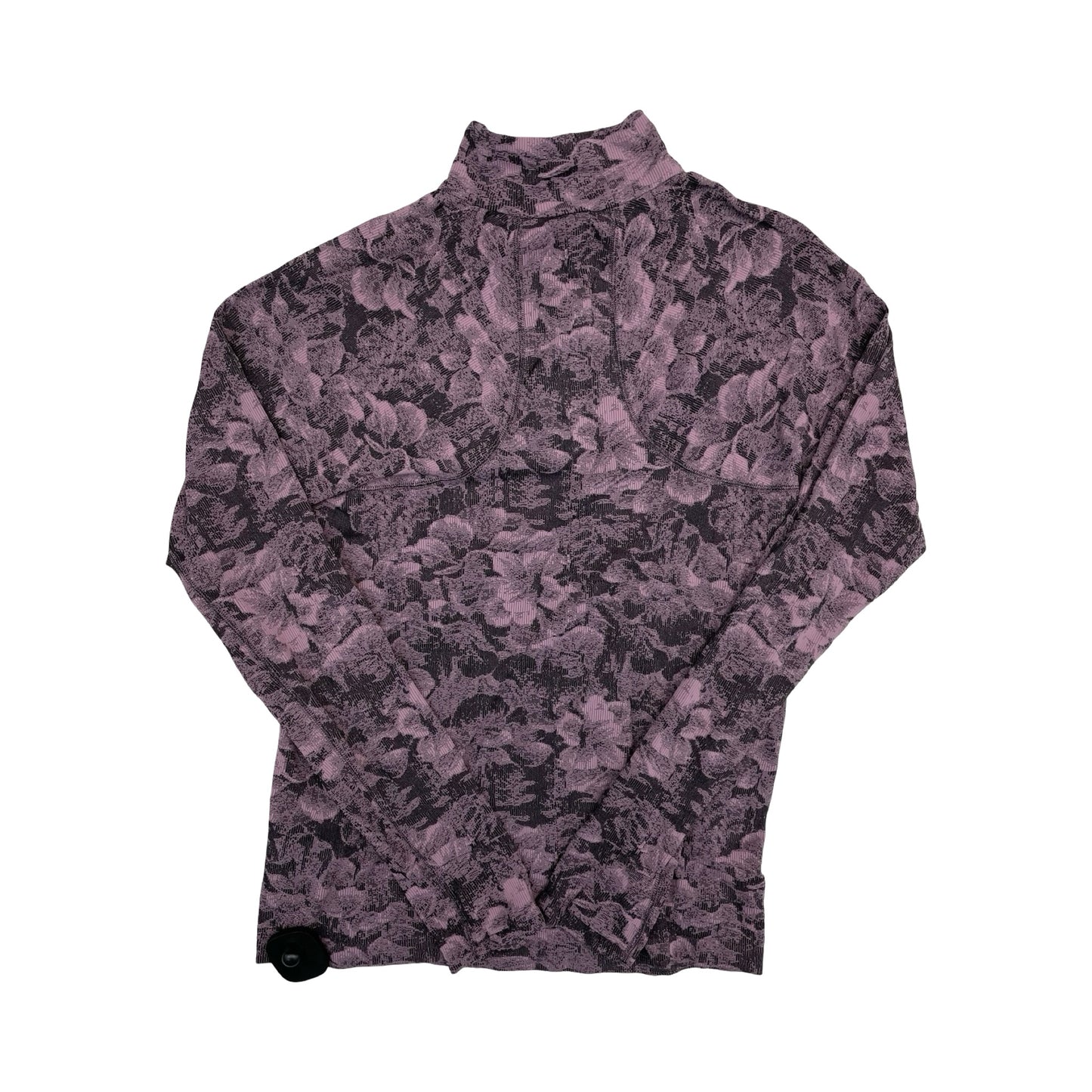 Athletic Top Ls Collar By Athleta In Grey & Pink, Size:M