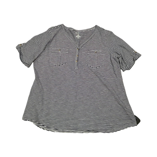 Top Ss By Croft And Barrow In Striped Pattern, Size:1X