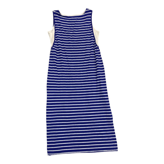Dress Casual Maxi By Chicos In Blue & White, Size:M