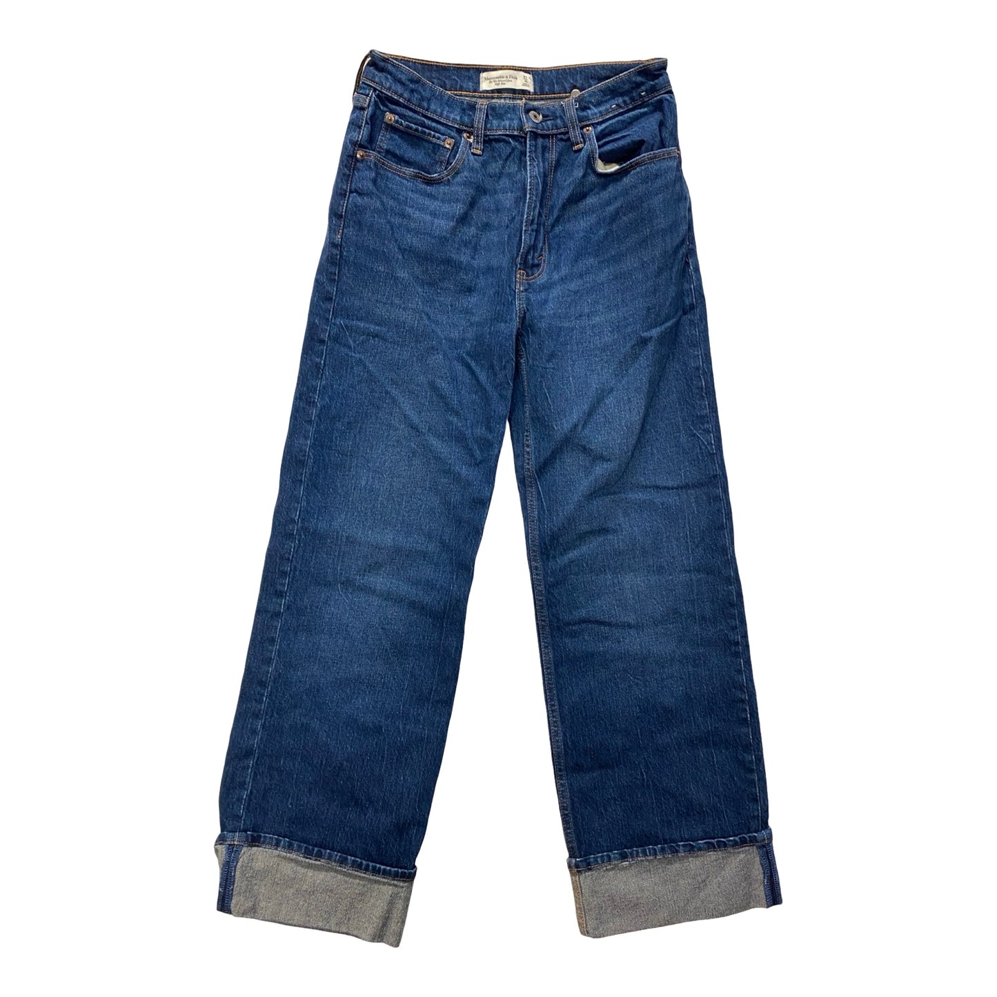 Jeans Wide Leg By Abercrombie And Fitch In Blue Denim, Size:4