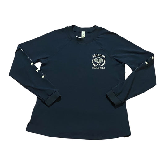 Athletic Top Ls Crewneck By Lululemon In Navy, Size:4