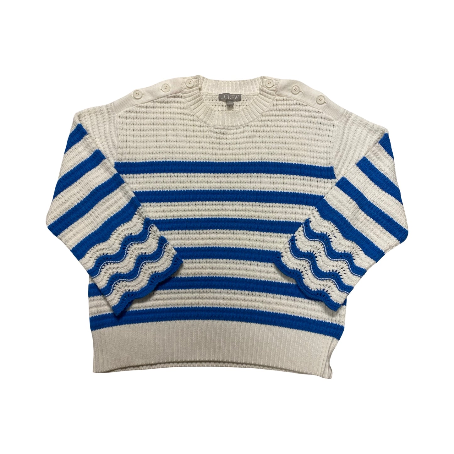 Sweater By J. Crew In Blue & White, Size:M