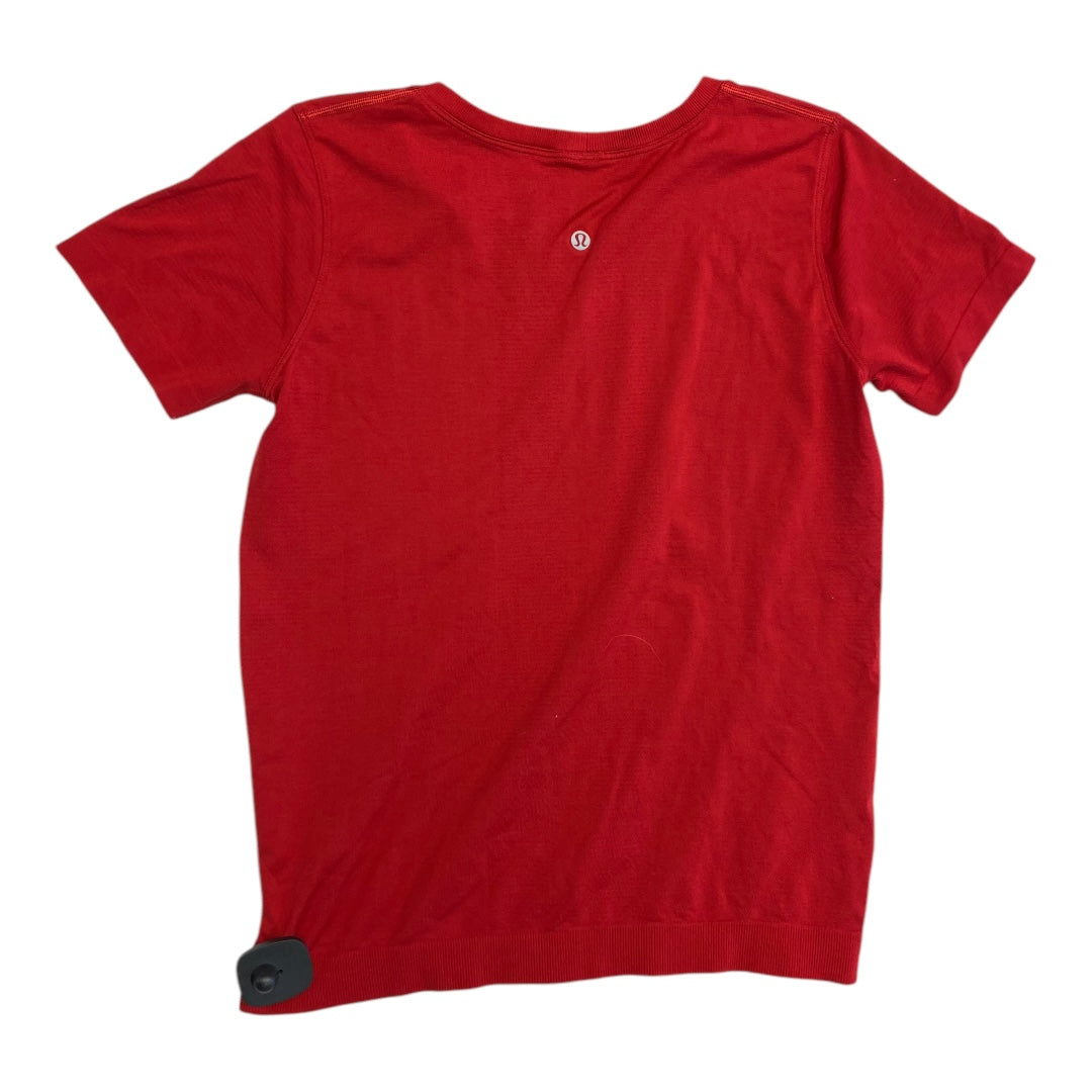 Athletic Top Ss By Lululemon In Red, Size:8