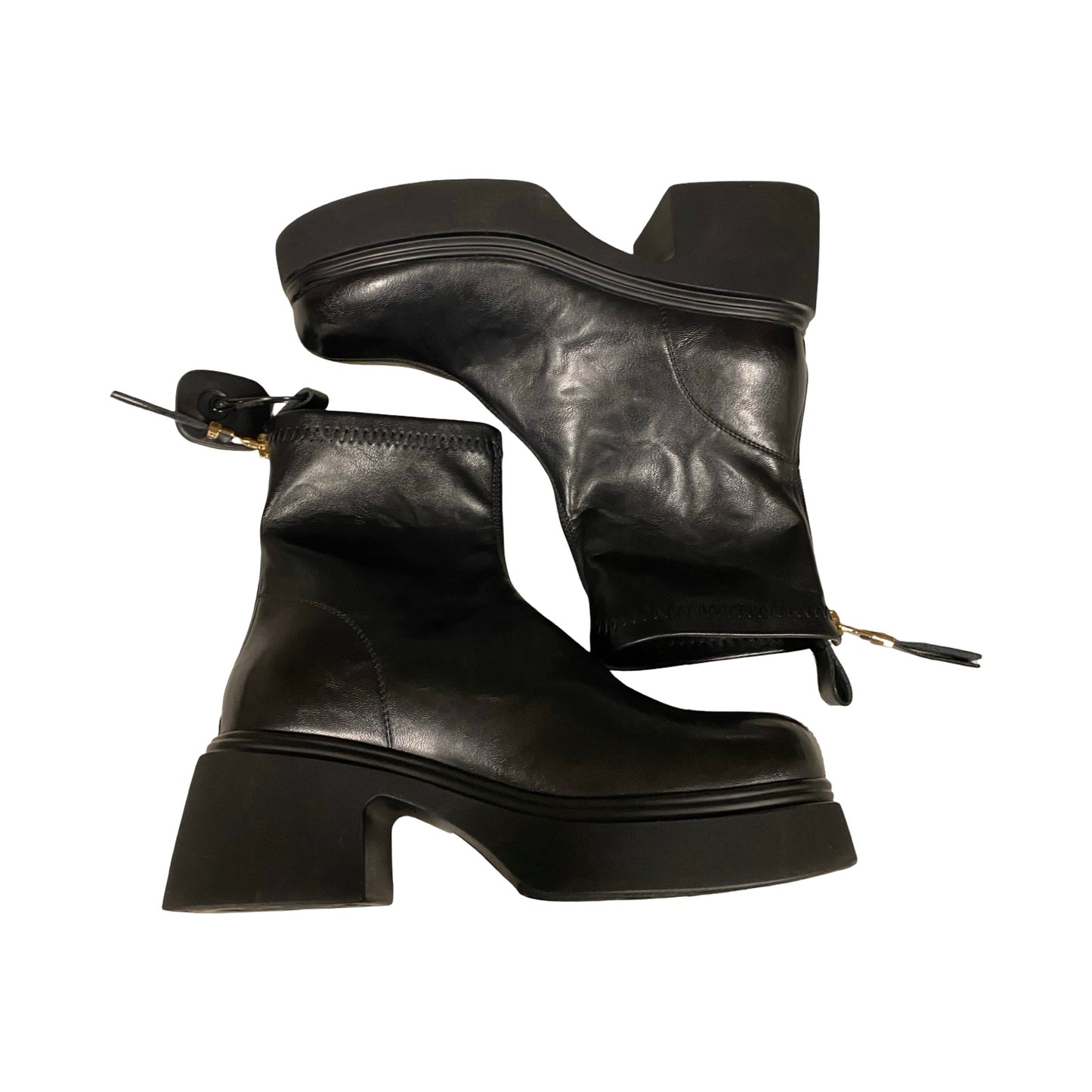 Boots Ankle Heels By Steve Madden In Black, Size:7.5