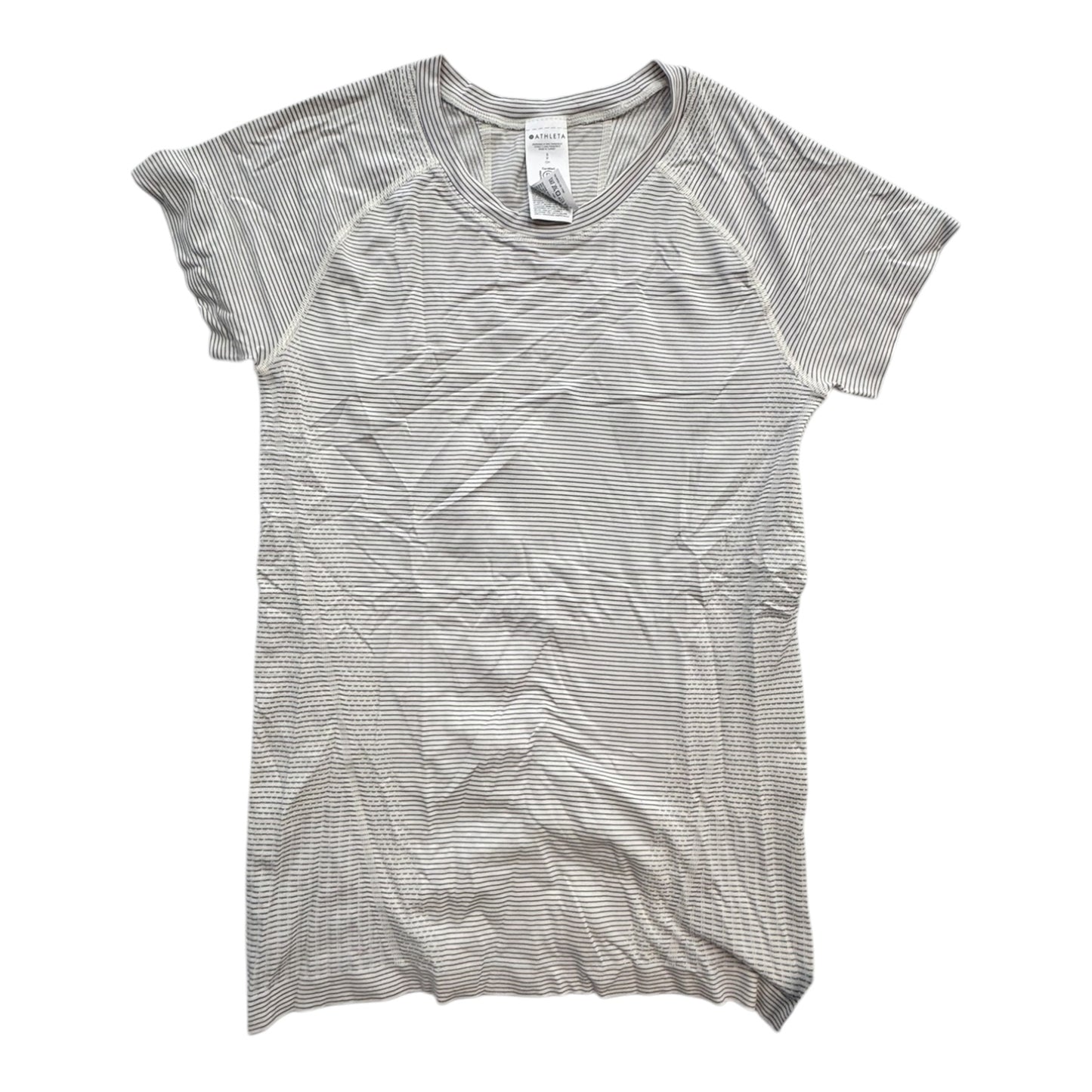 Athletic Top Ss By Athleta In Striped Pattern, Size:S