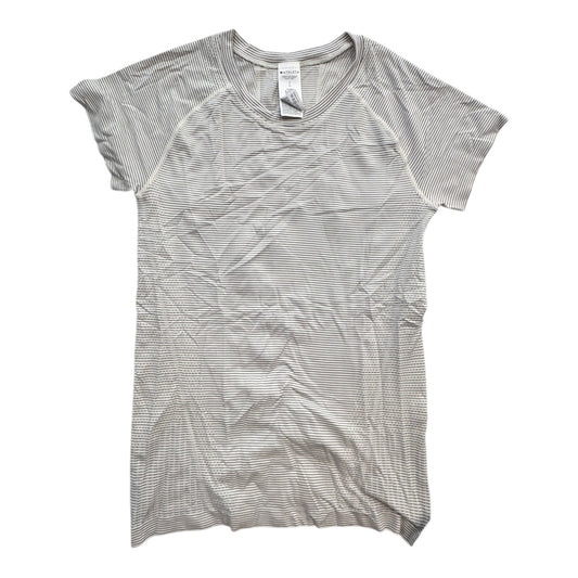 Athletic Top Ss By Athleta In Striped Pattern, Size:S