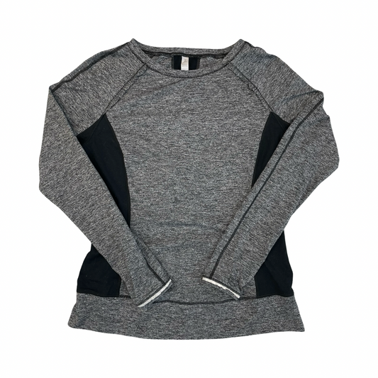 Athletic Top Ls Crewneck By Lululemon In Black & Grey, Size:10