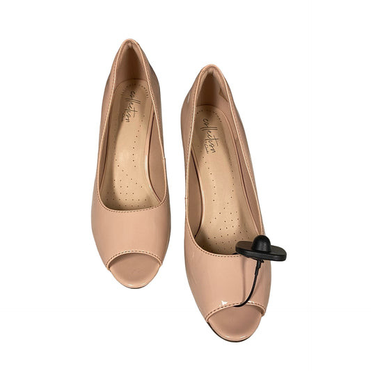 Sandals Heels Stiletto By Clarks In Pink, Size:8.5