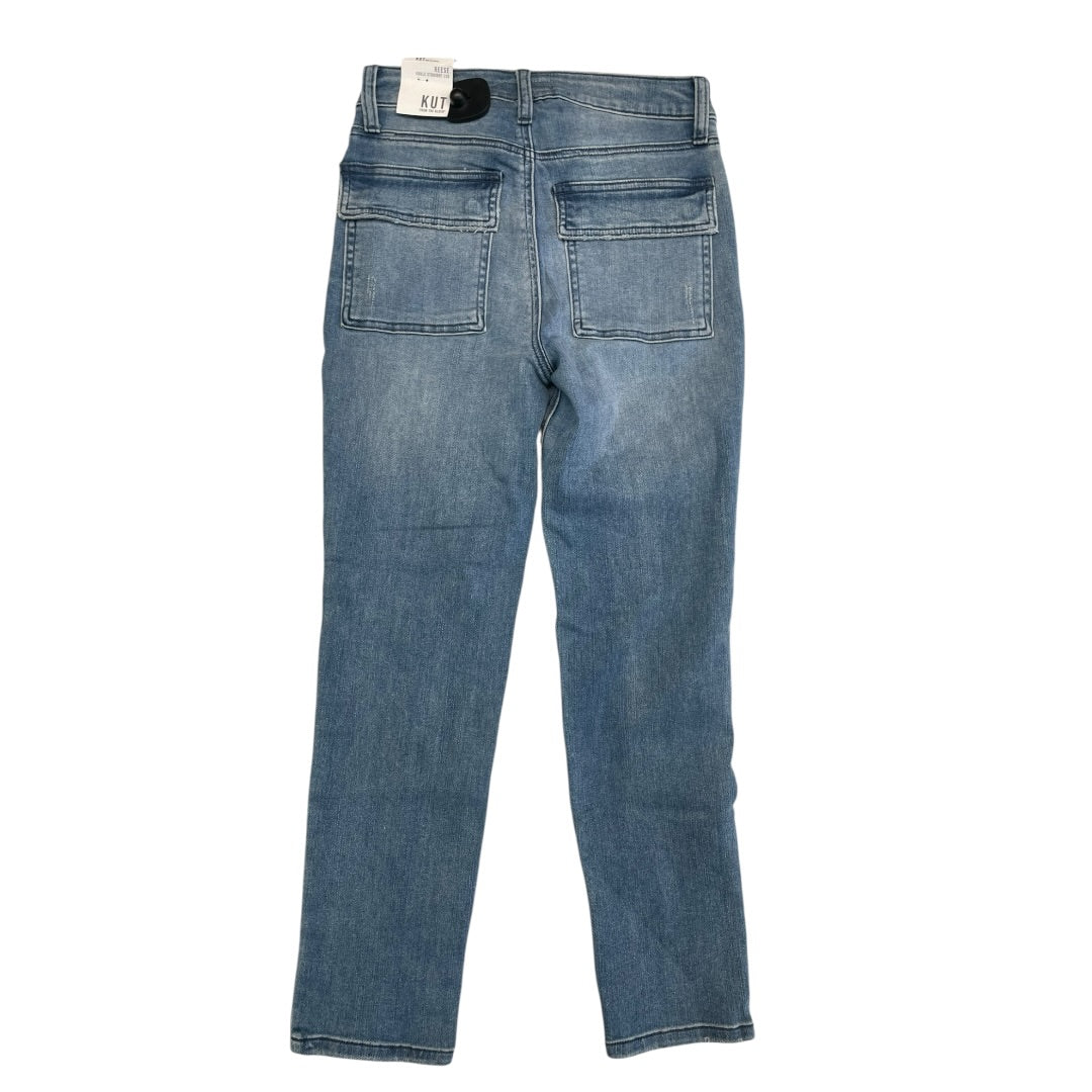 Jeans Straight By Kut In Blue Denim, Size:4