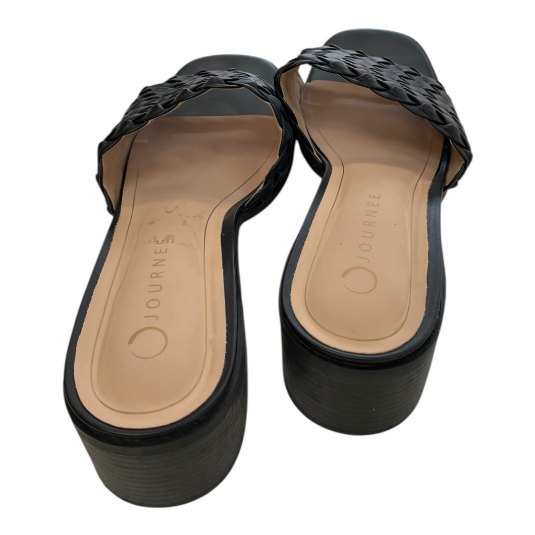 Sandals Heels Block By Journee In Black, Size:12