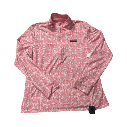 Athletic Jacket By Vineyard Vines In Pink & White, Size:L