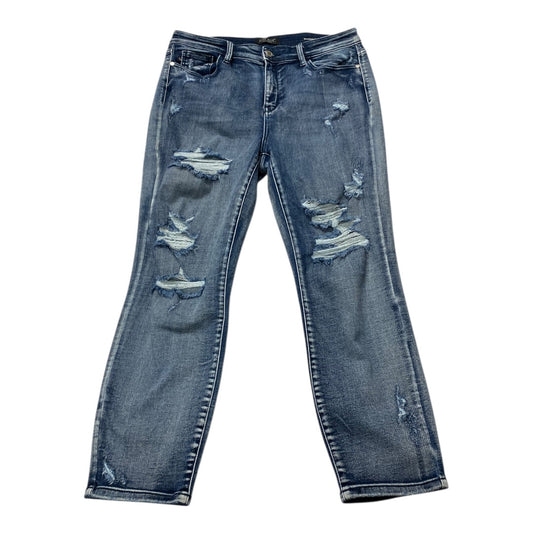 Jeans Boyfriend By Judy Blue In Blue Denim, Size:12