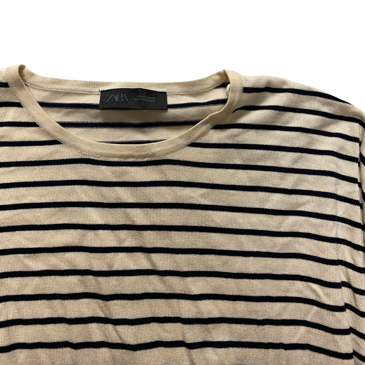 Top Ss By Zara In Blue & Cream, Size:S