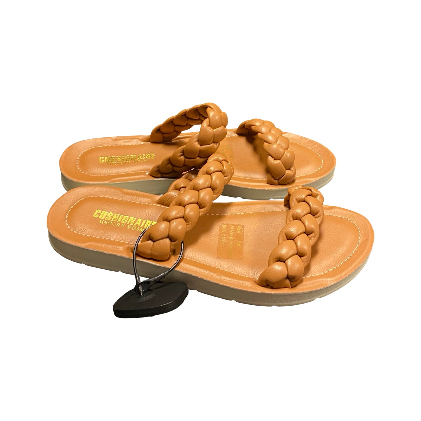 Sandals Flats By Cushionaire In Tan, Size:7.5