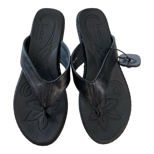 Sandals Flip Flops By Boc In Black, Size:9.5