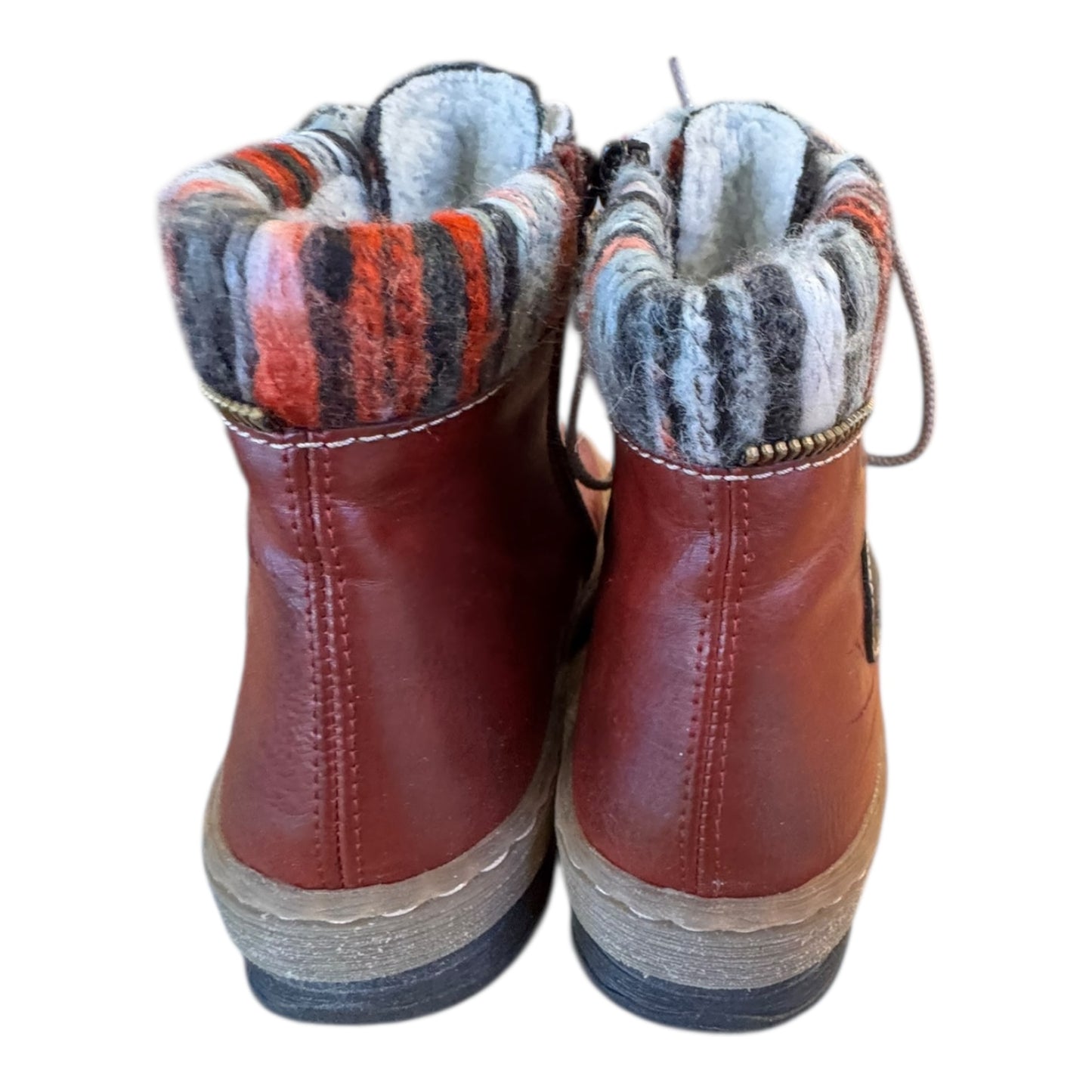 Boots Ankle Flats By Cmc In Red, Size:6.5