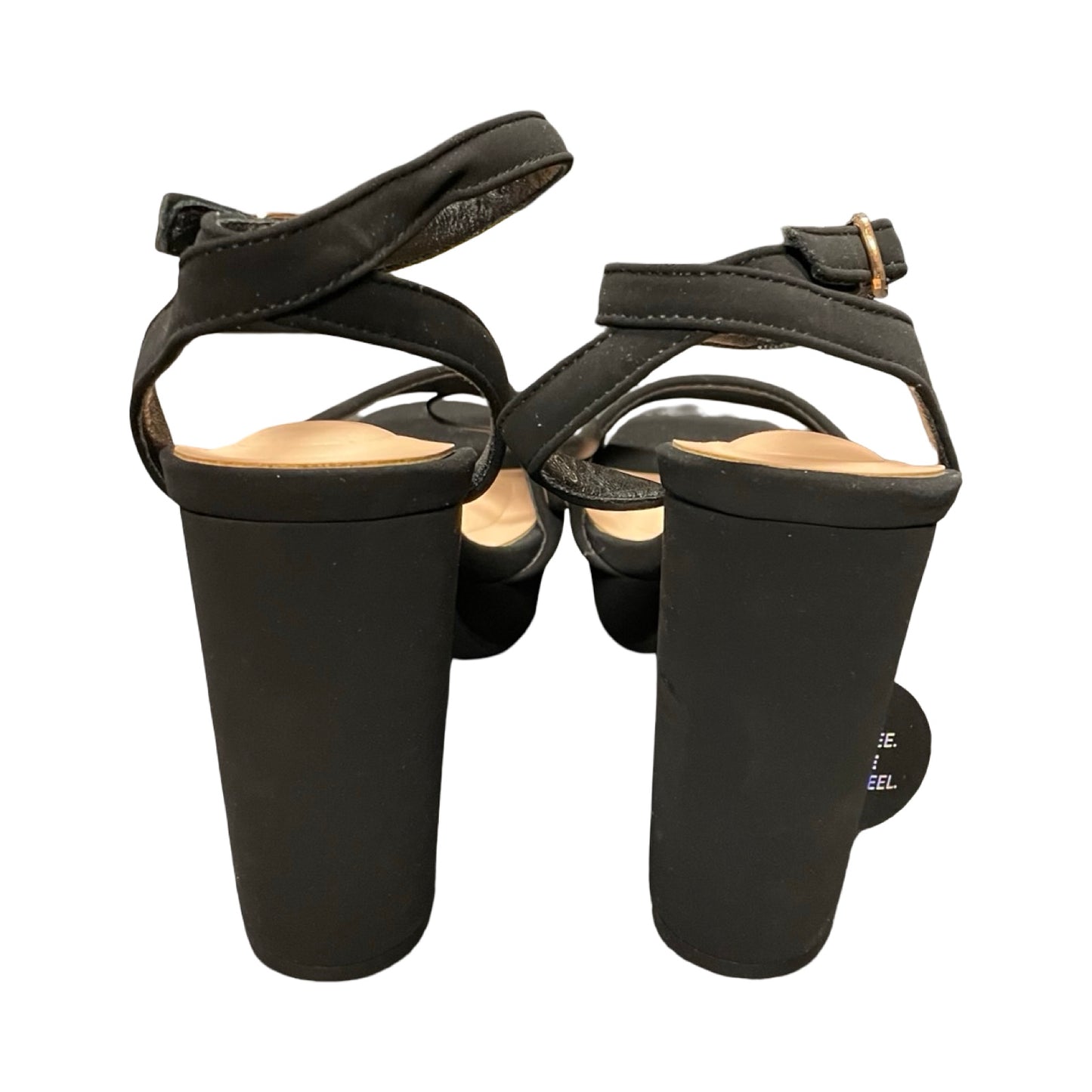 Sandals Heels Block By Windsor In Black, Size:8.5