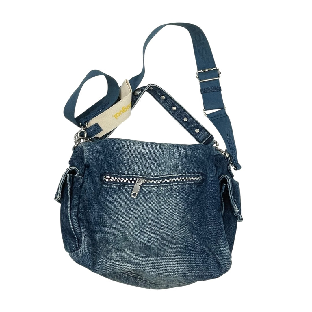 Handbag Designer By Desigual In Blue Denim, Size:Small