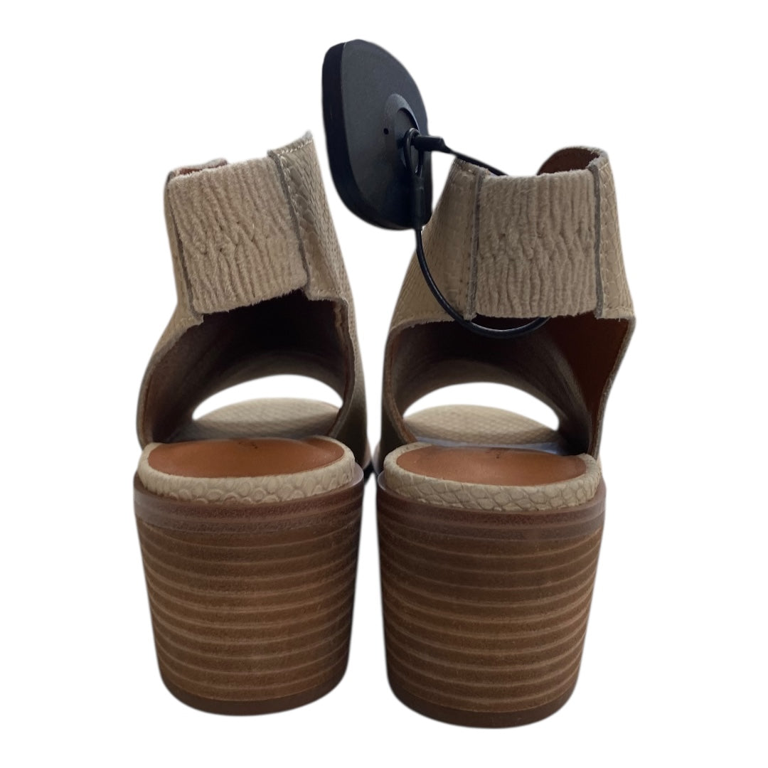 Sandals Heels Block By Lucky Brand In Tan, Size:6