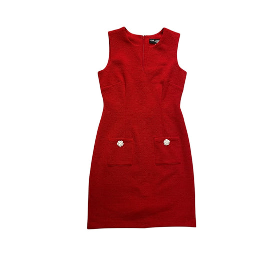 Dress Designer By Karl Lagerfeld In Red, Size:2