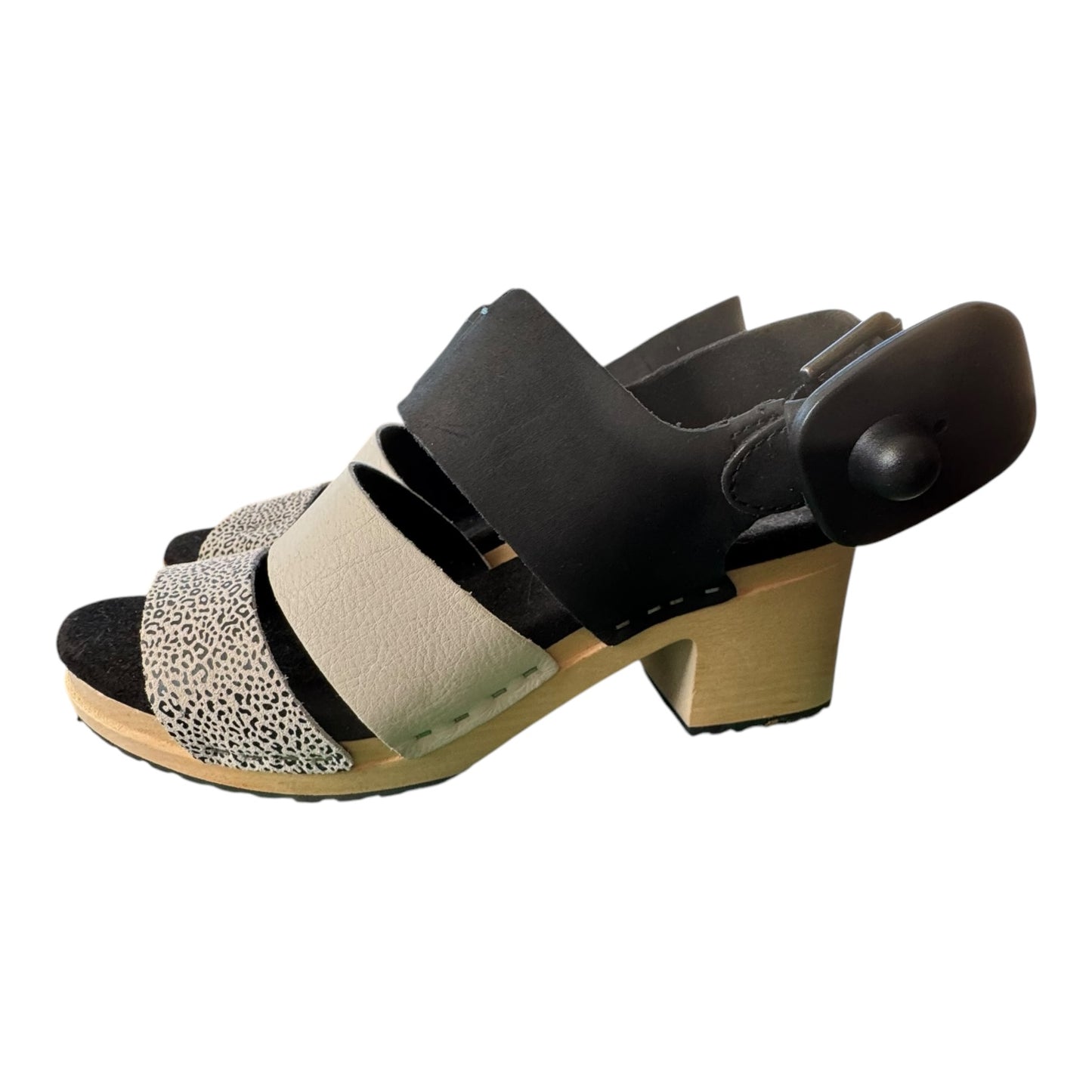 Sandals Heels Block By Toms In Black & White, Size:6